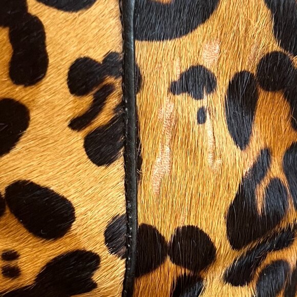 UO Leopard Print Pony Hair Ankle Boots - Picture 8 of 9